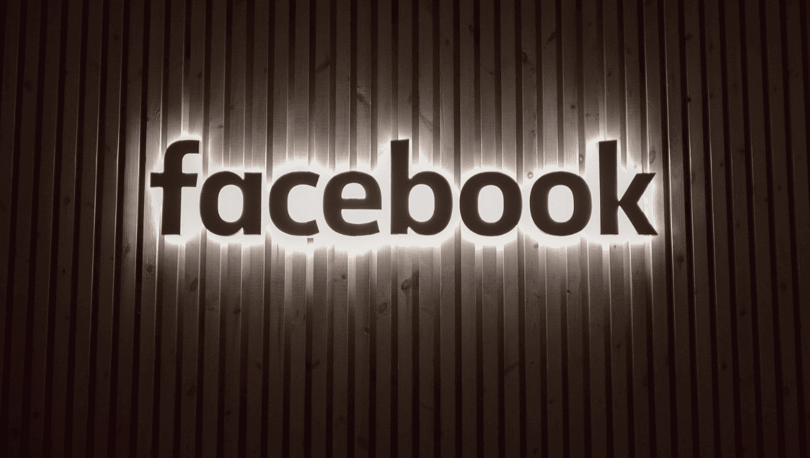 facebook sign lit up