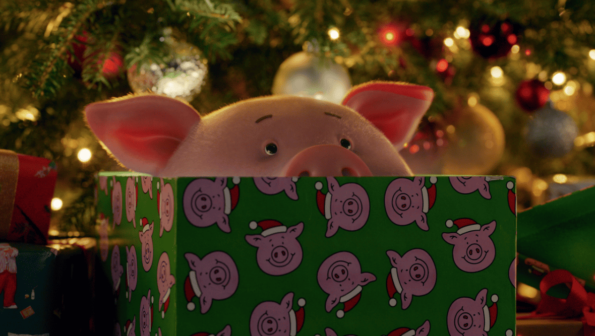 Image of Percy Pig in M&S Christmas Advert