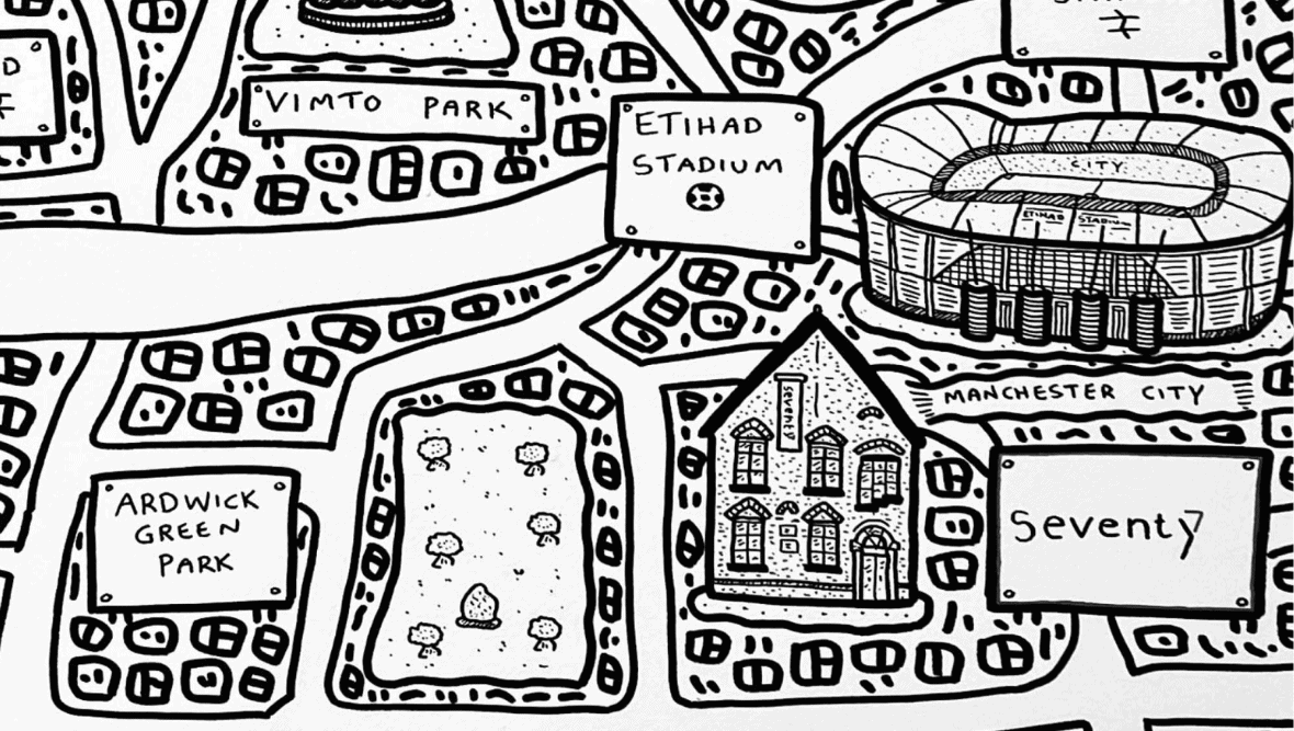 drawn map of manchester.