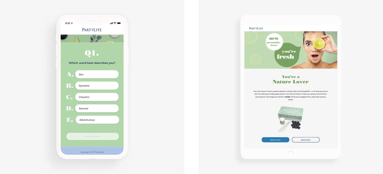 example of PartyLite campaign for mobile display by Seventy7