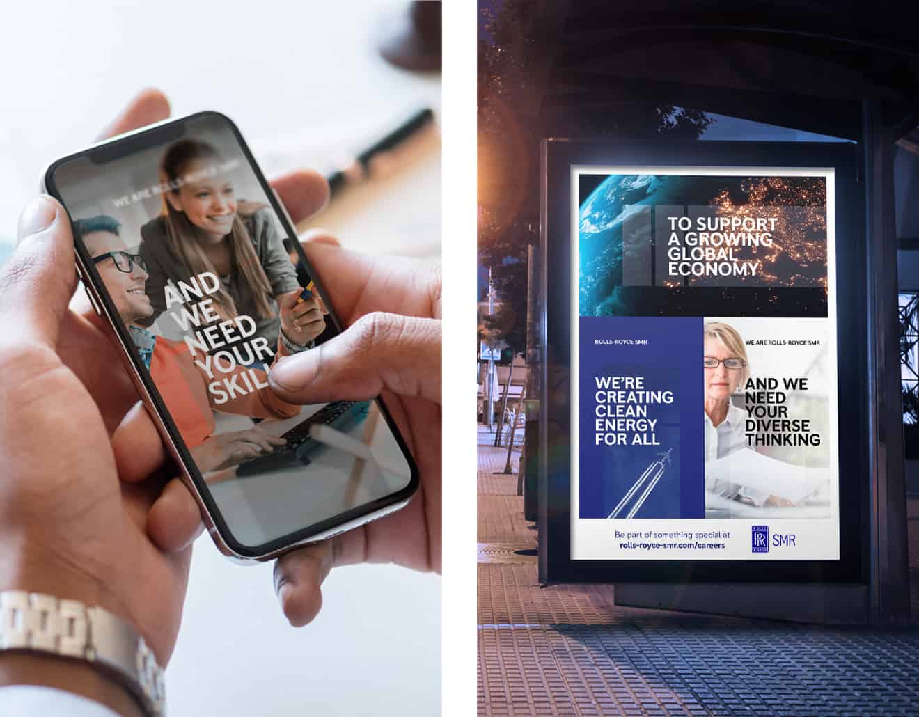 Example of multi-channel marketing campaign for Rolls Royce SMR by Seventy7.