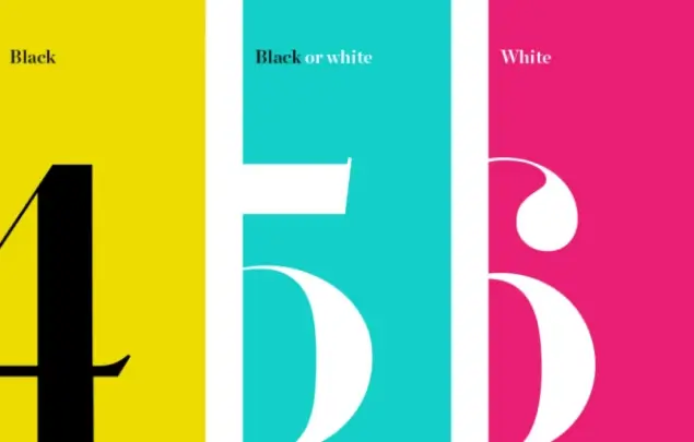 Yellow, cyan and magenta coloured rectangles with numbers 4,5,6 cut out in black and white.