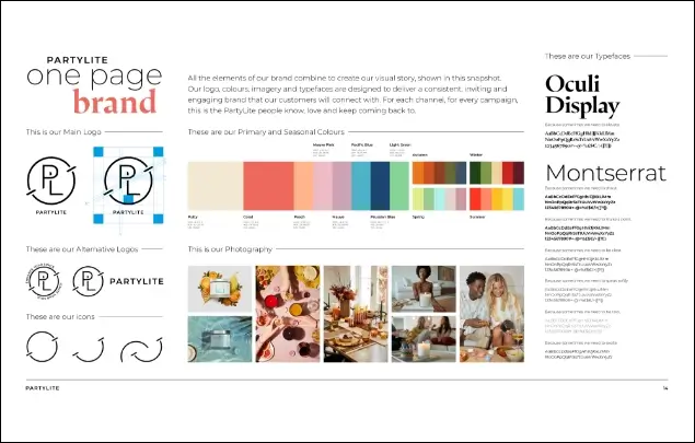 Screengrab of seventy7's creative direction process for PartyLite.